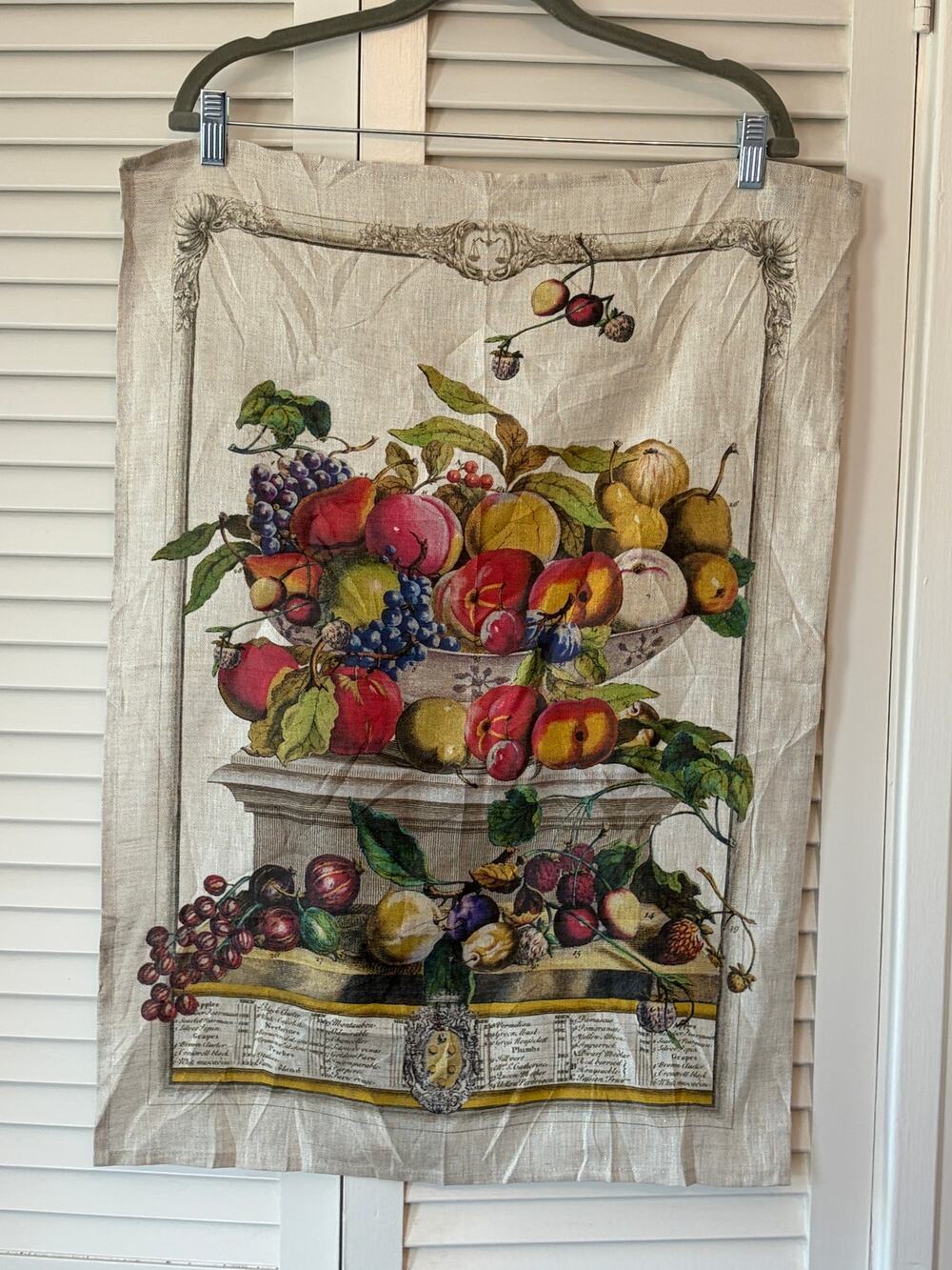 Le Telerie Toscane Firenze tea towel Italy fruit linen botanical basket